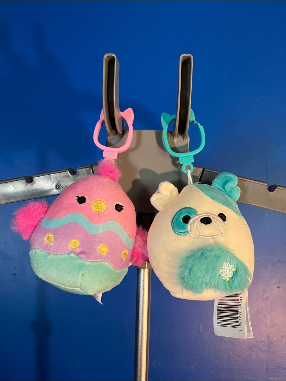 Squishmallows Pastel Pink & Teal Clip-On Chick and Bear Duo